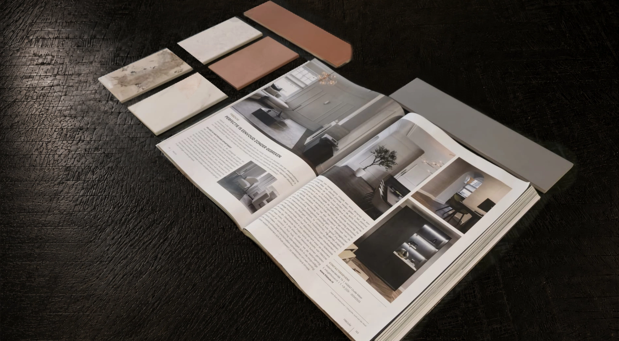 Opengeslagen The Art of Living-magazine uit 2024, met een artikel over FRBouw